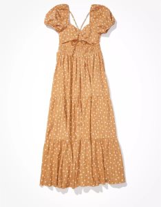 American Eagle AE Open Back Corset Midi-kleid Damen Braun | IERKM0641