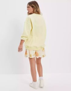 American Eagle AE Oversized Graphic T Shirt Damen Gelb | EKRFZ2739