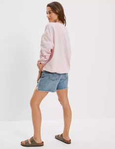 American Eagle AE Oversized Graphic T Shirt Damen Hellrosa | YKGDV7285