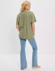 American Eagle AE Oversized Tee T-shirts Damen Olivgrün | SIHKB6097