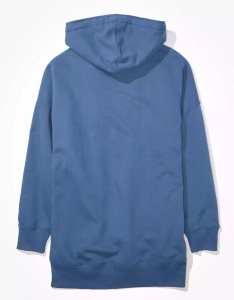 American Eagle AE Oversized Zip-Up Hoodie Damen Blau | WXAOD7095