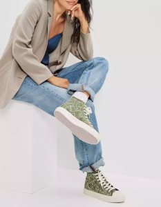 American Eagle AE Plattform Smiley High-Top Sneakers Damen Olivgrün | BSHJA6812