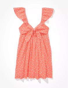American Eagle AE Printed Flutter-Sleeve Minikleid Damen Koralle | RMHLX6750