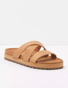 American Eagle AE Riemchen Chunky Badelatschen Sandalen Damen Beige Khaki | YWTLZ3285