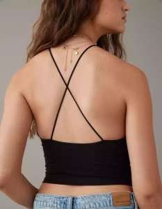 American Eagle AE Riemchen-Go-Lucky Cami Muskelshirt Damen Schwarz | KGNDH8250