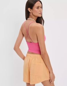 American Eagle AE Riemchen-Go-Lucky Cami Muskelshirt Damen Rosa | SLIDC4850