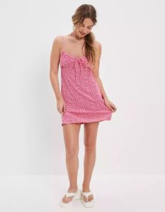 American Eagle AE Ruched Knit Minikleid Damen Rosa | ZULTB0936