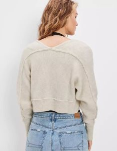 American Eagle AE Shrug Strickjacke Damen Weiß | QIMUH7951