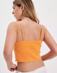 American Eagle AE Silky Cut-Out Cami Hemd Damen Mango | BJLIA5978