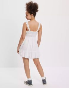 American Eagle AE Silky Tie-Front Minikleid Damen Weiß | OLFGP4107