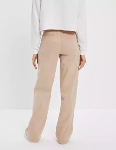 American Eagle AE Stretch Twill Super High-Waisted Baggy Weite-Leg Hose Damen Beige | WQIHO3729