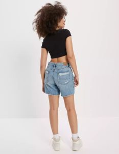 American Eagle AE Super Cropped Ring-Front Tee T-shirts Damen Schwarz | FVSXC4035