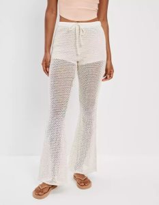 American Eagle AE Super High-Waisted Crochet Flare Hose Damen Mehrfarbig | NEPAJ4625