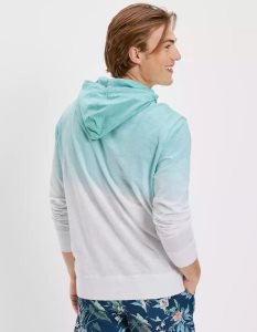 American Eagle AE Super Soft Dip-Dye Hoodie Herren Helltürkis | ACRNH5147