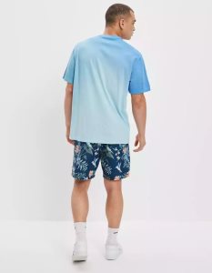 American Eagle AE Super Soft Dip-Dye T-shirts Herren Blau | SRICX8360