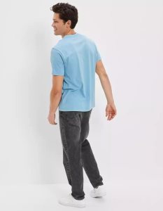 American Eagle AE Super Soft Graphic T Shirt Herren Blau | DICZE7624