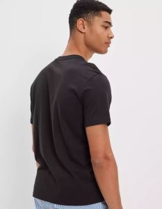 American Eagle AE Super Soft Graphic T Shirt Herren Schwarz | TWPSO8702