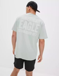 American Eagle AE Super Soft Graphic T Shirt Herren Mintfarben | TYSFC4251
