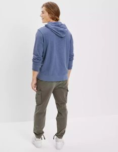 American Eagle AE Super Soft Hoodie Herren Blau | KFLMO0894