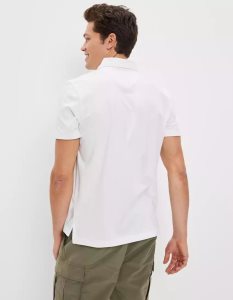 American Eagle AE Super Soft Legend Jersey Polo Shirts Herren Weiß | ZOPBJ5276