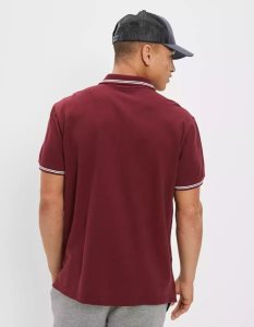 American Eagle AE Super Soft Legend Pique Polo Shirts Herren Bordeaux | VGAKI0682
