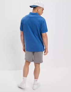 American Eagle AE Super Soft Legend Pique Polo Shirts Herren Blau | XFZEY8035
