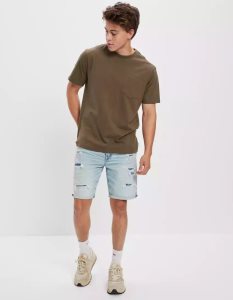 American Eagle AE Super Soft Legend Pocket T-shirts Herren Olivgrün | LWVTQ9237