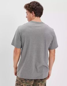 American Eagle AE Super Soft Legend V-Neck T-shirts Herren Grau | GCZKN0865