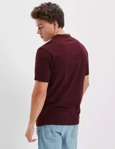 American Eagle AE Super Soft Legend V-Neck T-shirts Herren Bordeaux | QHSTA8367