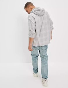 American Eagle AE Super Soft Mit Kapuze Beach Flannel Sweatshirts Herren Grau | WSPBO4871
