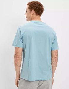 American Eagle AE Super Soft Photoreal Graphic T Shirt Herren Blau | FCOQZ7589
