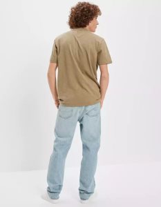 American Eagle AE Super Soft Slub Henley T-shirts Herren Olivgrün | BYMZE1382