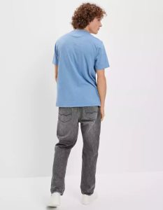 American Eagle AE Super Soft Slub Henley T-shirts Herren Blau | DOAKS3196