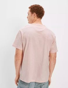 American Eagle AE Super Soft Slub Henley T-shirts Herren Rosa | PYJOI3715