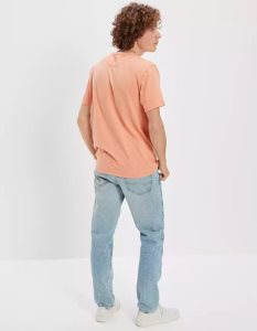 American Eagle AE Super Soft Slub Henley T-shirts Herren Orange | QFBVI2498