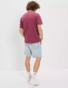 American Eagle AE Super Soft Slub Henley T-shirts Herren Bordeaux | WRMJS6801