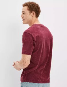 American Eagle AE Super Soft Washed T-shirts Herren Bordeaux | VUTBP6974