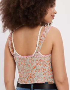 American Eagle AE Tie-Front Corset Tank Top Hemd Damen Orange | XJKHO5406