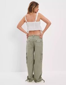 American Eagle AE Tie-Front Corset Tank Top Hemd Damen Weiß | YKBTZ7480