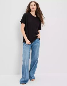American Eagle AE True Tee T-shirts Damen Schwarz | GFYDV7820