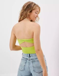 American Eagle AE Twist-Back Tube Bodys Damen Hellgrün | JRUMN0249