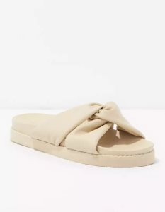 American Eagle AE Twist Badelatschen Sandalen Damen Beige Khaki | LEHXJ7043