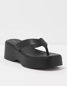 American Eagle AE Y2K Tanga Plattform Sandalen Damen Schwarz | ZLBAN4563
