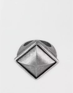 American Eagle Antiqued Faceted Pyramid Ring Schmuck Herren Silber | XOGHM1724