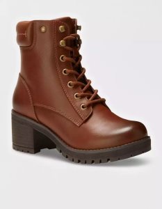 American Eagle Eastland Brynn Spitze-Up Reißverschluss Stiefel Damen Braun | VPDYF6142