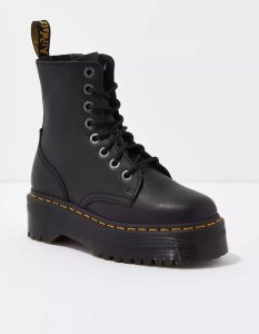 American Eagle Jadon III Pisa Leder Plattform Stiefel Damen Schwarz | ZCJFM8502