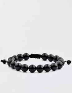 American Eagle Natural Stone Beaded Bracelet Schmuck Herren Schwarz | BNWYZ1650