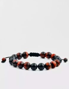 American Eagle Natural Stone Beaded Bracelet Schmuck Herren Rot | SZWIR2704