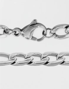 American Eagle Polished Stainless Steel Figaro Chain Necklace Schmuck Herren Silber | GVMHL2906