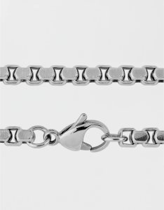 American Eagle Polished Stainless Steel Box Chain Necklace Schmuck Herren Silber | WCVLK5320